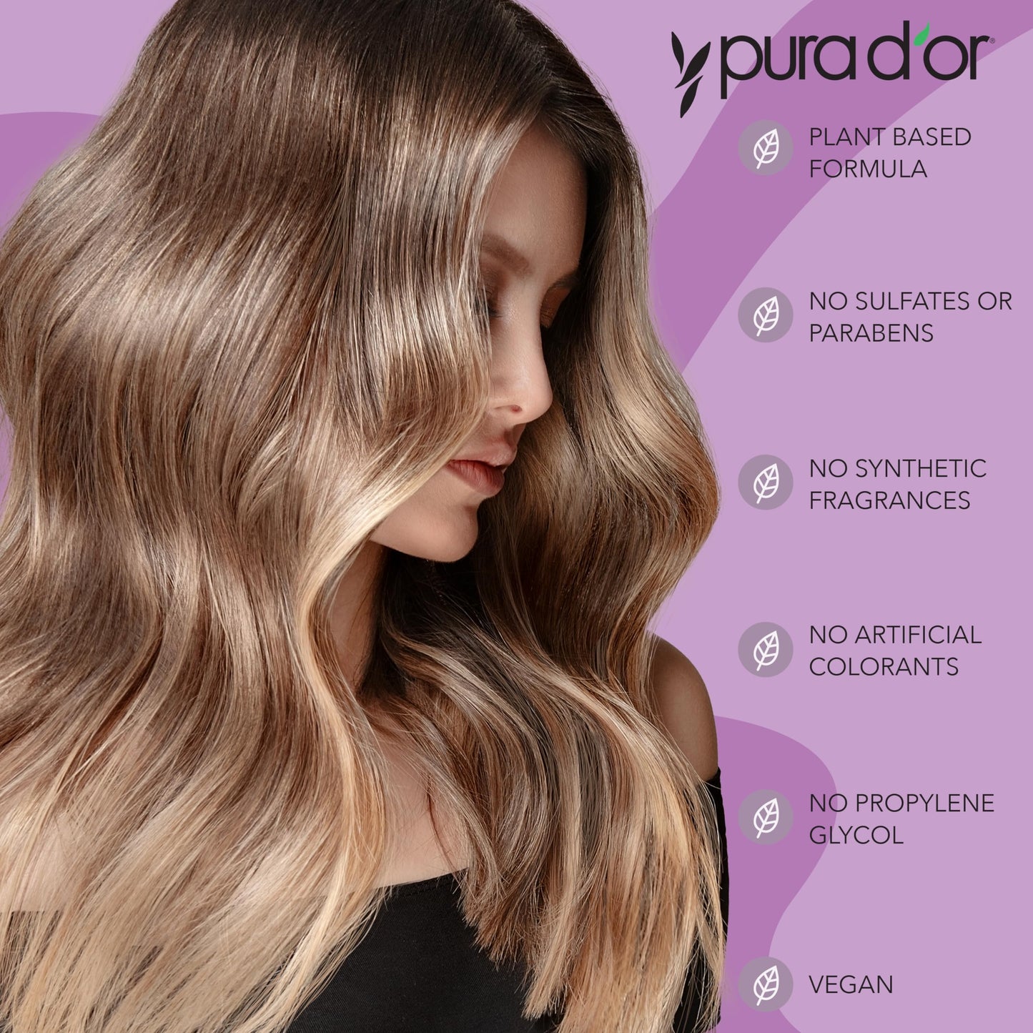 PURA D'OR Purple Shampoo & Conditioner (16oz x 2) ColorHarmony Biotin Set For Bleached, Blonde, Silver & Color Treated Hair - Keratin, Bamboo Fiber Beauty & Personal Care PURA D'OR