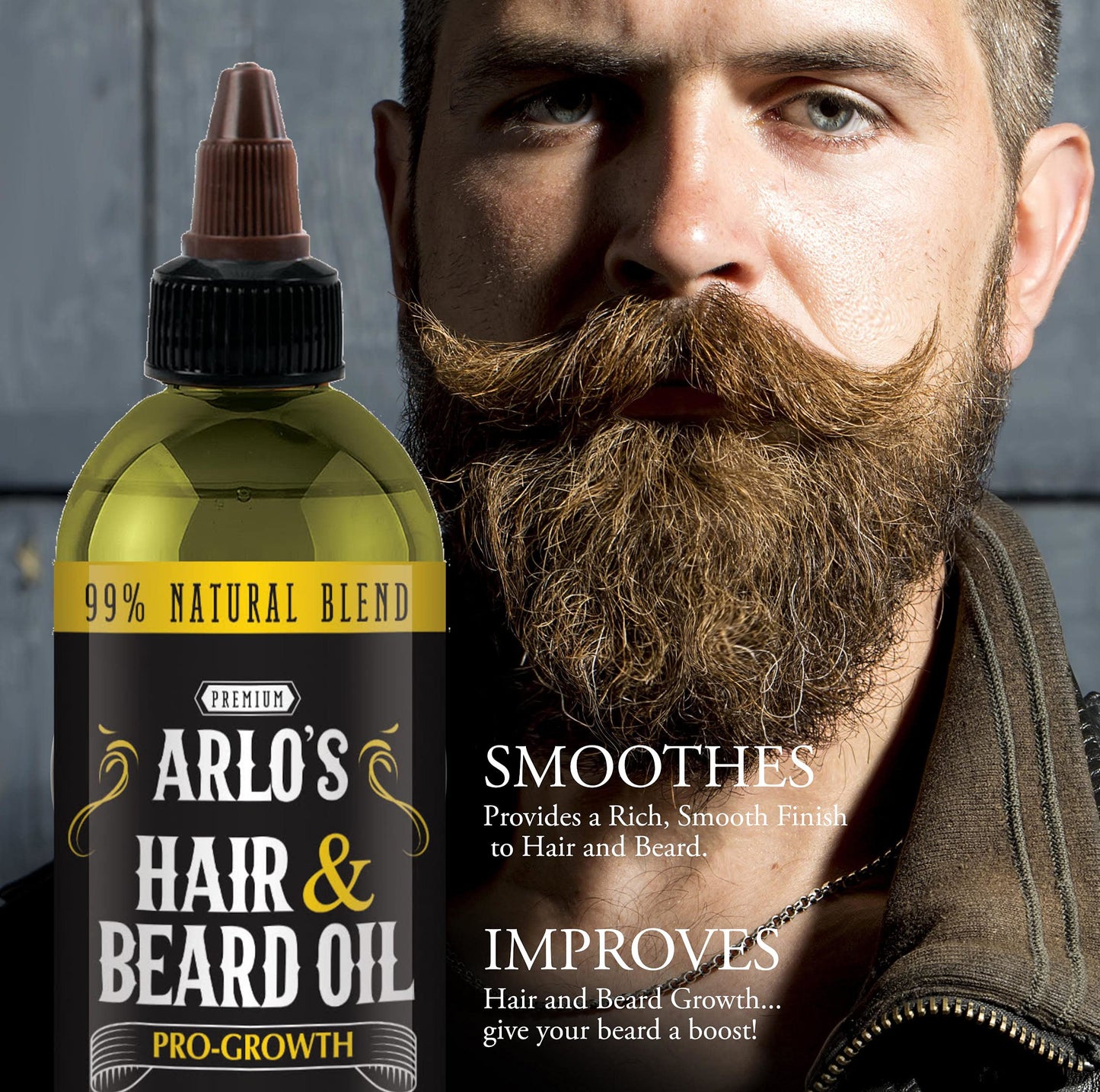 Arlo's Pro-Growth Hair and Beard Oil 8 oz. - Hair Oil, Mustache Oil and Beard Oil Growth Beauty & Personal Care Arlo's