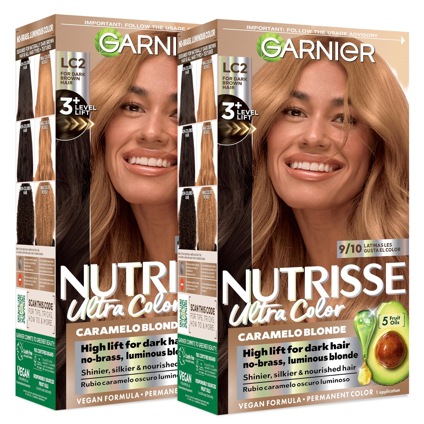 Garnier Nutrisse Ultra Color Hair Color, Permanent Hair Dye for Up to 8 Weeks of Bold, Vibrant Results, Vegan & Cruelty-Free, LC2 Hi-Lift Dark Blonde Beauty & Personal Care Garnier