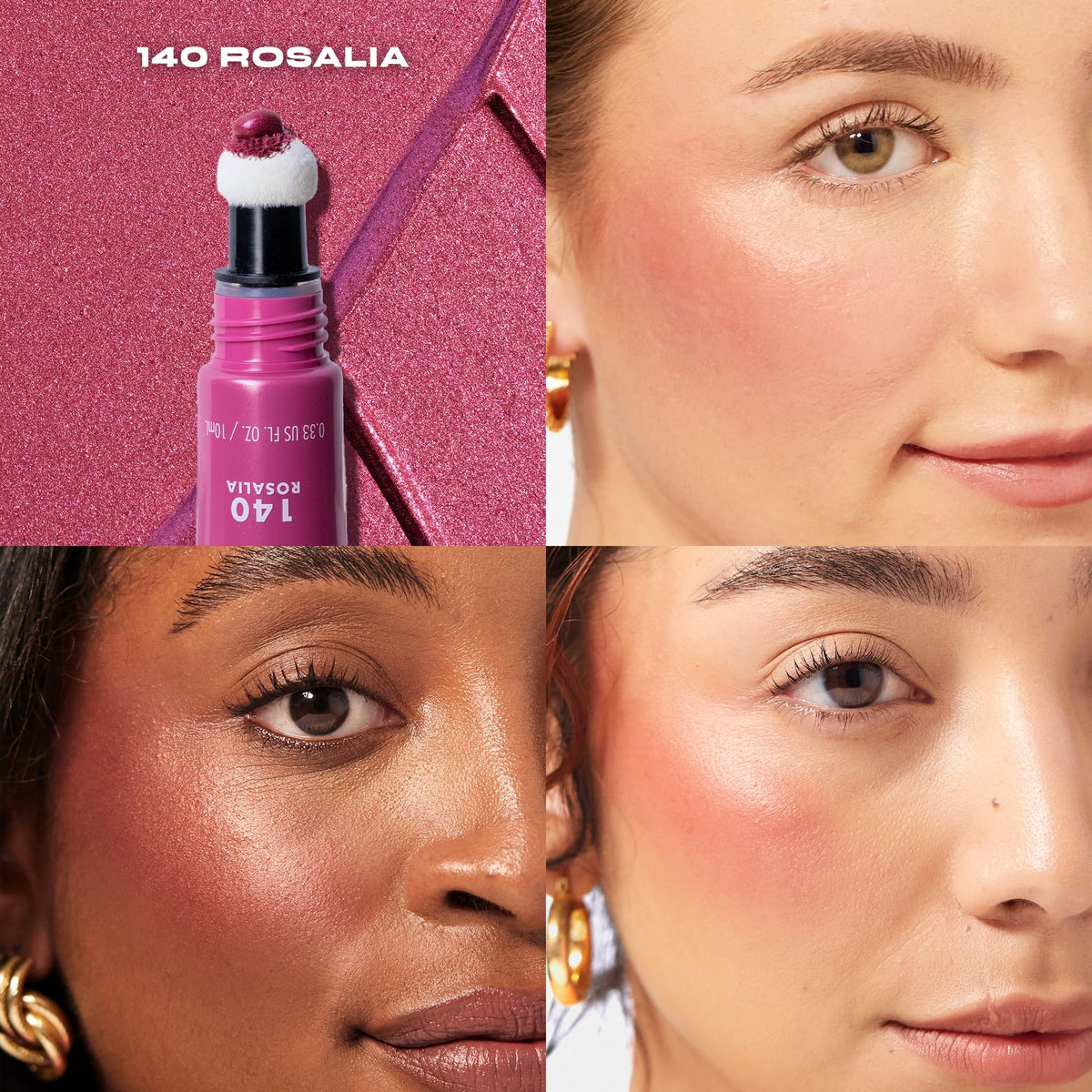 Milani Cheek Kiss Blush + Glow, Liquid Blush and Highlighter - Rosalia