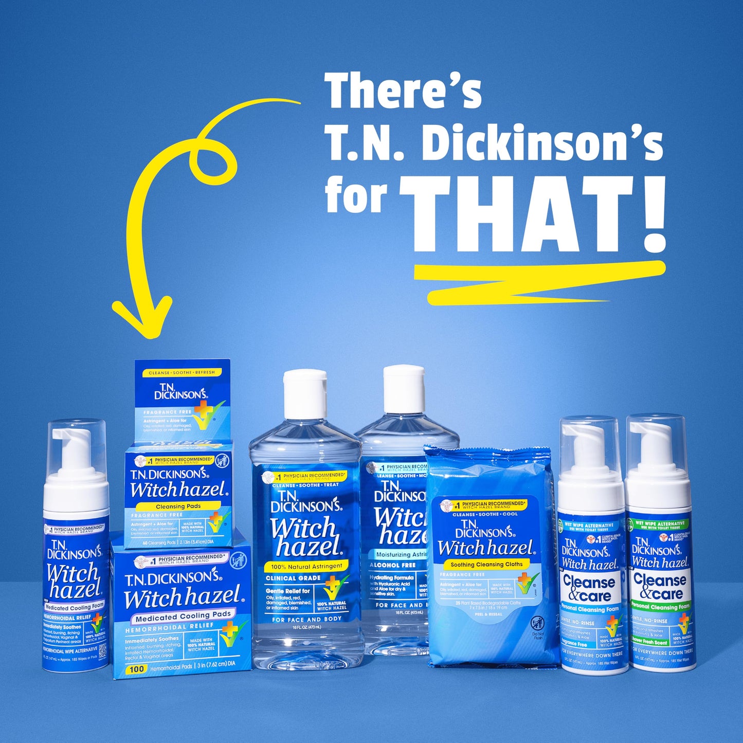 T.N. Dickinson’s Witch Hazel Astringent 8 oz – 100% Natural, Fragrance-Free | Clinical Grade Formula to Cleanse & Soothe Face & Body Skin Beauty & Personal Care T.N. Dickinson's