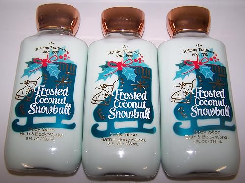 Lot of 3 Bath & Body Works Frosted Coconut Snowball Shea & Vitamin E Body Lotion 8 oz Beauty & Personal Care Bath & Body Works