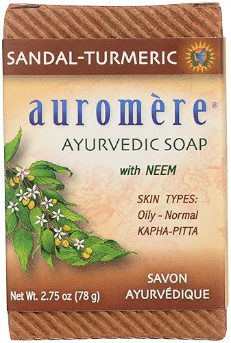 Ayurvedic Bar Soap Sandal-Turmeric by Auromere - All Natural Handmade and Eco-friendly Bar Soap for Sensitive Skin - 2.75 oz Beauty & Personal Care Auromere