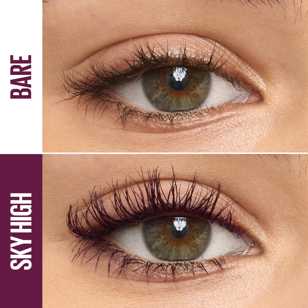 Maybelline Lash Sensational Sky High Mascara Makeup, Volumizing, Lengthening, Defining, Curling, Multiplying, Buildable, Washable Formula, Burgundy