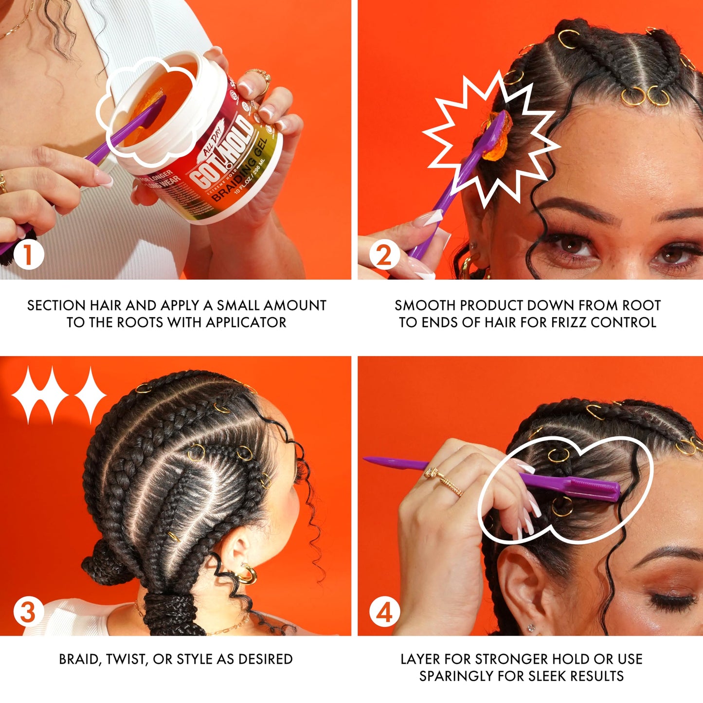 ALL DAY GOT HOLD Braiding Gel for Natural Hair Extreme Hold, Hydrating & Frizz-Free, No Flaking or Drying, High Shine for Braids, Twists, Cornrows Beauty & Personal Care ALL DAY GOT HOLD