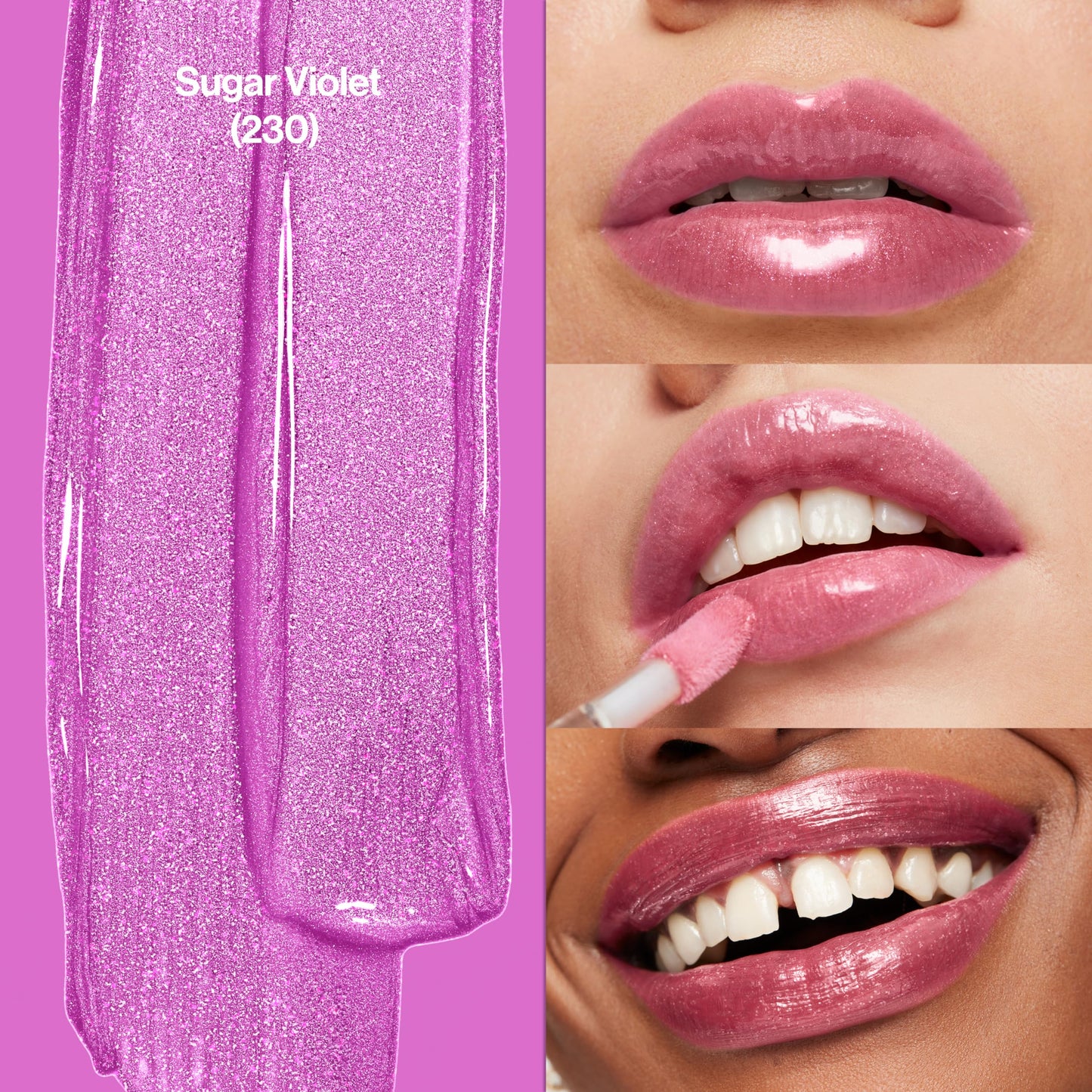 Revlon Super Lustrous Lip Gloss, Non-Sticky, Hydrating, High Shine Finish, 230 Sugar Violet, 0.13 oz Beauty & Personal Care REVLON