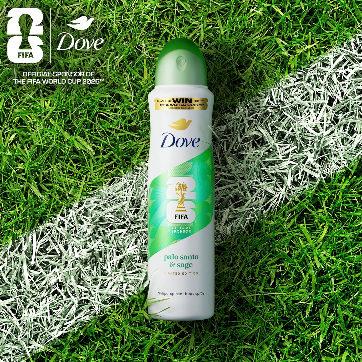 Dove Advanced Care Dry Spray Antiperspirant, Palo Santo & Sage, 72h Sweat & Odor Protection, Alcohol Free - FIFA World Cup Limited Edition, 3.8 oz Beauty and Personal Care Dove