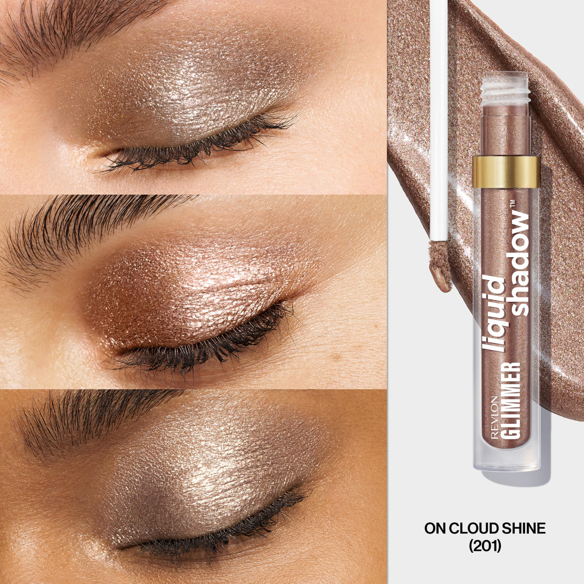 REVLON Glimmer Liquid Shadow, Smudge-Proof Shimmer Eyeshadow Makeup, Long Lasting, High Pigment, 201 On Cloud Shine Beauty & Personal Care REVLON