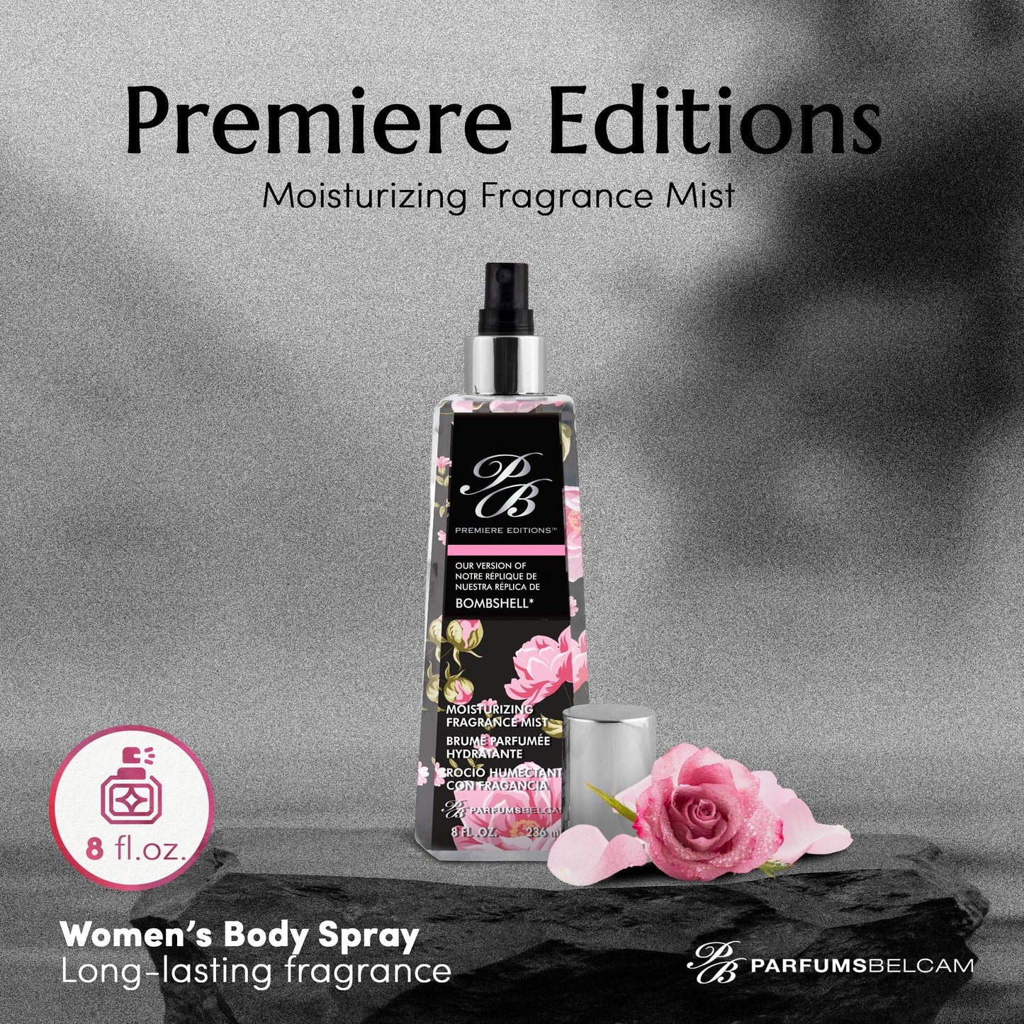 PB ParfumsBelcam Premiere Editions Moisturizing Fragrance Mist for Women - Fruity Floral Scent with Red Berries, Peony & Soft Florals - Hydrating Body Beauty & Personal Care PB ParfumsBelcam