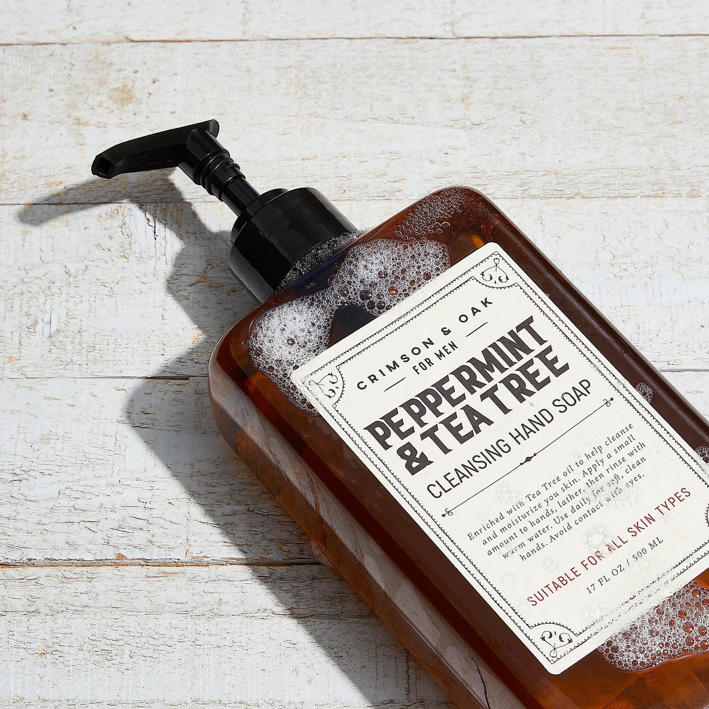 Body Prescriptions Crimson & Oak Men's Deep Cleansing Hand Soap with Pump Dispenser, 17 Fl Oz (Pack of 1), Peppermint and Tea Tree Beauty & Personal Care Body Prescriptions