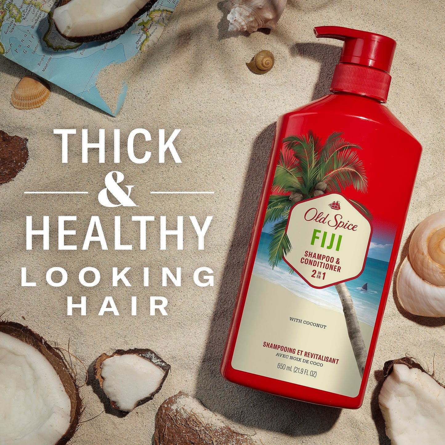 Old Spice Fiji 2-in-1 Shampoo and Conditioner for Men, 22 Fl Oz Beauty & Personal Care Old Spice