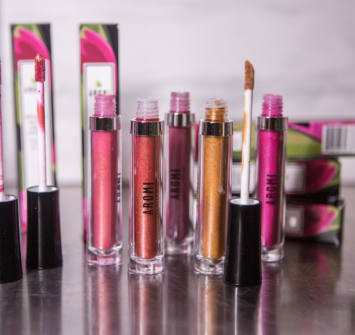 Aromi Burnt Pumpkin Metallic Liquid Lipstick | Orange Gold Lip Color with Shimmery Finish, Vegan, Cruelty-free, Long-lasting, Waterproof (Chewy Beauty & Personal Care Aromi