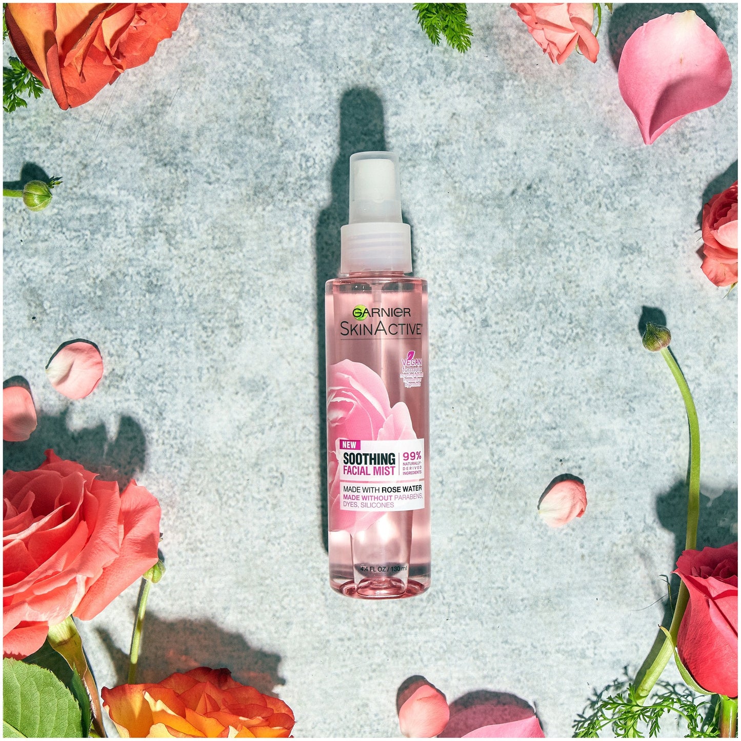 Garnier SkinActive Facial Mist Spray with Rose Water, 4.4 Fl Oz (130mL), 1 Count (Packaging May Vary) Beauty & Personal Care Garnier