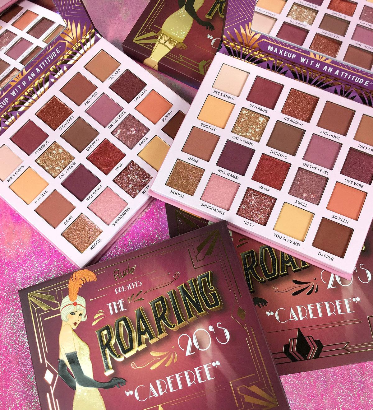 Rude Cosmetics The Roaring 20s Eyeshadow Palette - Carefree Eye Shadow Women 0.85 oz Beauty & Personal Care RUDE
