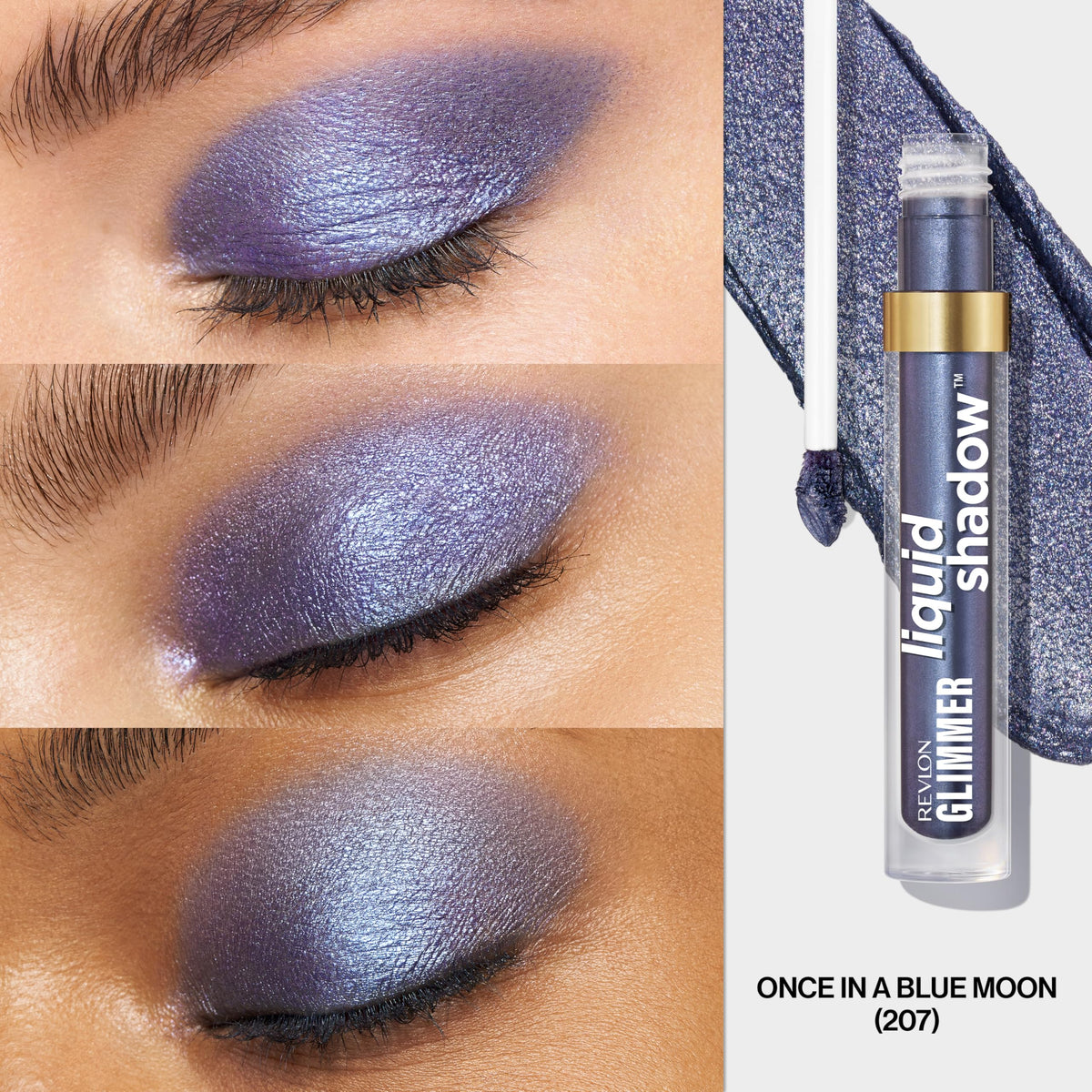 REVLON Glimmer Liquid Shadow, Smudge-Proof Shimmer Eyeshadow Makeup, Long Lasting, High Pigment, 207 Once in a Blue Moon Beauty & Personal Care REVLON