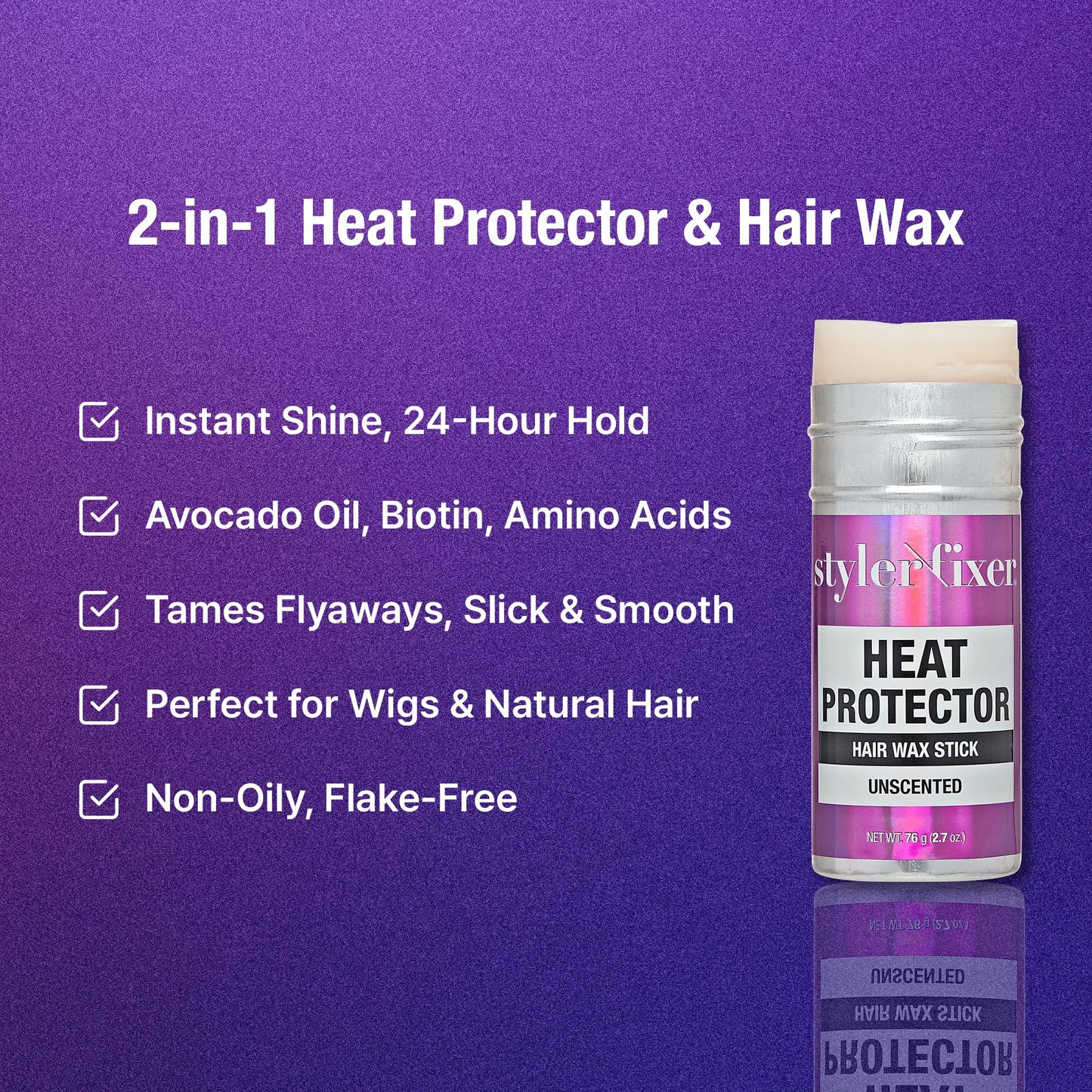 Red by Kiss Style Fixer 2-in-1 Hair Wax Stick Heat Protector Up to 460°F, Avocado Oil, Biotin & 18 Amino Acids, Smooth Flyaway, Wigs & Natural Hair Beauty & Personal Care Red by Kiss