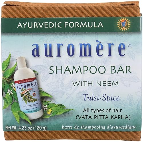 Auromere Ayurvedic Shampoo Bar - Eco Friendly, Handmade, Vegan, Cruelty Free, Natural, Non GMO, All in One Bar for Soap and Shampoo (4.23 oz), 1 pack Beauty & Personal Care Auromere