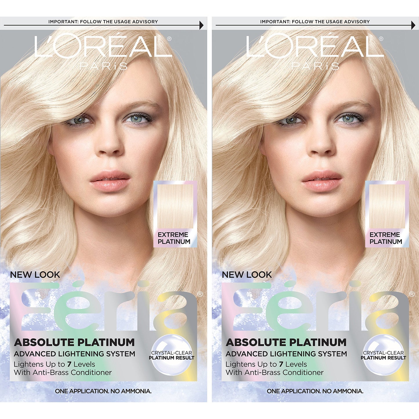 L'Oreal Paris Feria Multi-Faceted Shimmering Permanent Hair Color, Extreme Platinum, Hair Dye Kit, Pack of 2 Beauty & Personal Care L'Oreal Paris
