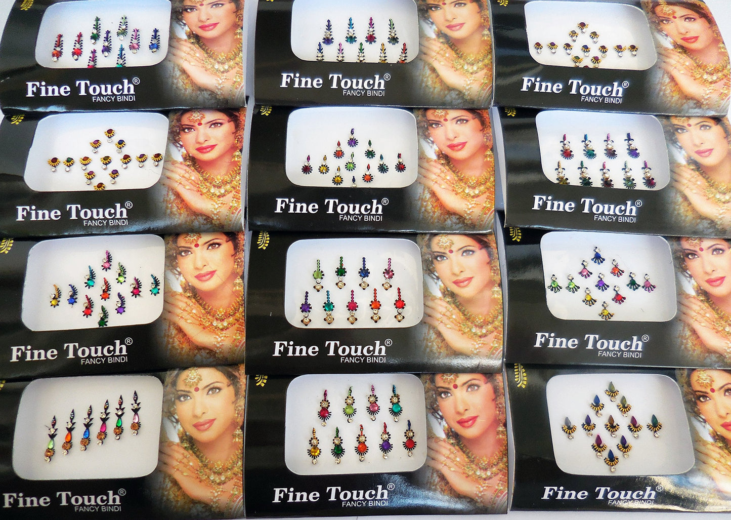 6 Packs- 42 Self-Adhesive Bindis Small to Long Forehead Tika Beauty & Personal Care Fine Touch