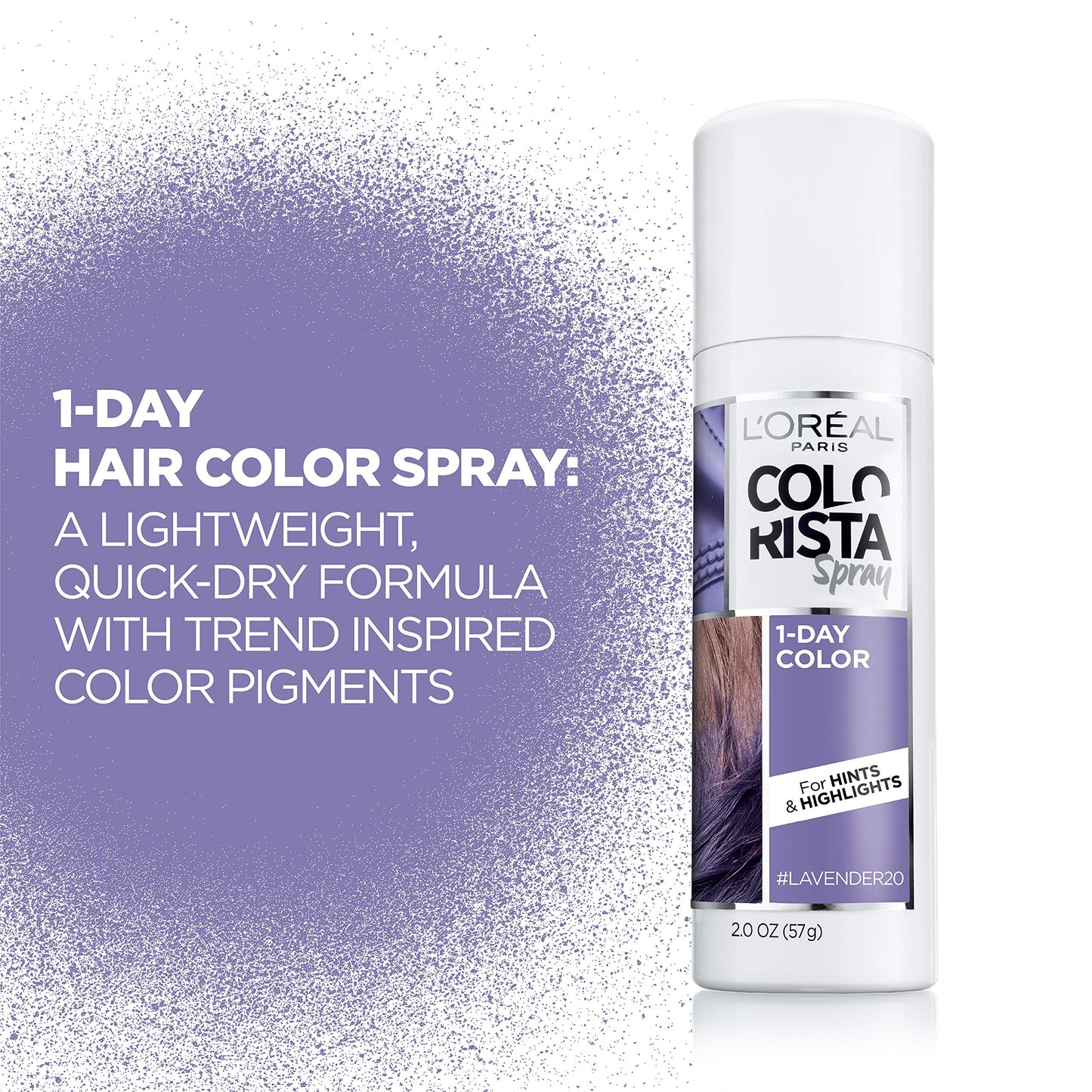 L'Oreal Paris Colorista 1-Day Temporary Hair Color Spray, Pastel Lavender, 2 Ounces Beauty & Personal Care L'Oreal Paris