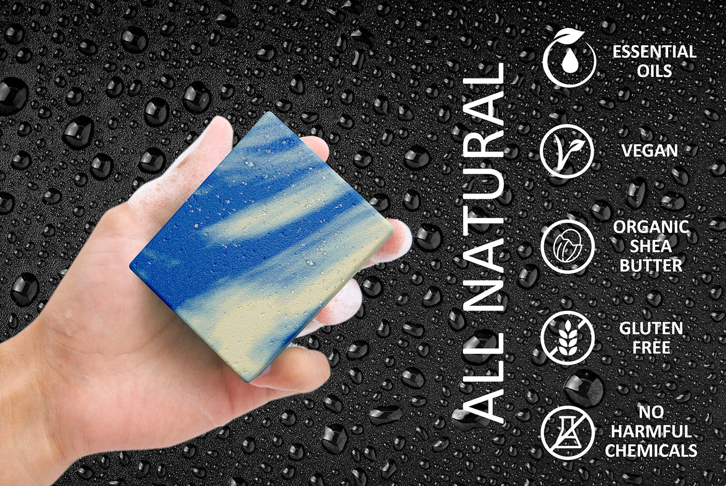 NATURAL AMERICAN SOLDIER Mens Bar Soap - Masculine Scents, 100% Natural Soap for Men - Essential Oils, Organic Shea Butter - Made in USA, Man Body Beauty & Personal Care NATURAL AMERICAN