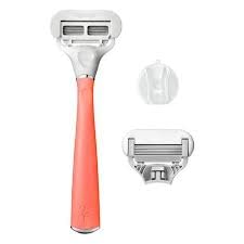 Flamingo 5-Blade German Razors for Women - 1 Razor Handle + 1 5 Blade Refills - Pomelo &.Silver Beauty and Personal Care N NATNATURA HEALTH & BEAUTY