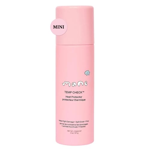 Mane Temp Check Heat Protection Spray for Hair - Anti Frizz Heat Protectant for All Hair Types - Helps Fight Damage, Split Ends & Breakage - Made Beauty & Personal Care Mane