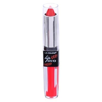 L.A. COLORS Lip Duo, 2-in-1 Lipstick and Lip Gloss, Versatile Makeup Combo, CLG656 *ETERNAL FLAME* Beauty & Personal Care L.A. COLORS