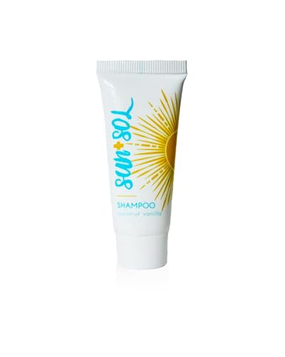 World Amenities - Sun + Sol Bulk Cleansing Shampoo with Warm Coconut & Vanilla Fragrances, Travel Size Toiletries, Mini Hotel Amenities, 0.7 Oz, 50 Beauty & Personal Care World Amenities