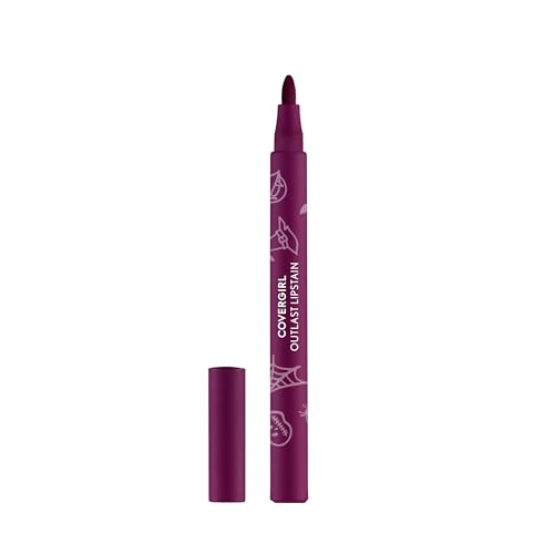 Covergirl Outlast Lipstain, 91 Extra Witchy, Smooth Application, Precise Pen-Like Tip, Transfer-Proof, Satin Stained Finish, Vegan Formula, 0.06oz Beauty and Personal Care COVERGIRL Default Title