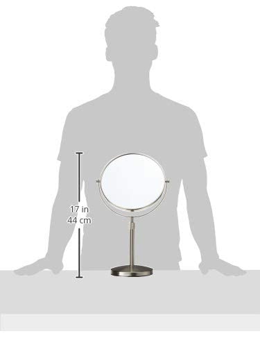 JERDON Two-Sided Tabletop Makeup Vanity Mirror - 5X-1X Magnification & Swivel Design - 9-Inch Diameter Mirror with Adjustable Height - Polished Chrome Beauty & Personal Care JERDON
