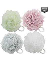 Homty Loofah Bath Sponge for Men or Woman, Loufah Body Scrubber Shower Sponge Loofah with Hang Rope, 4Pack Exfoliating Shower Sponge--60g/pc Pouf Beauty and Personal Care hOmty