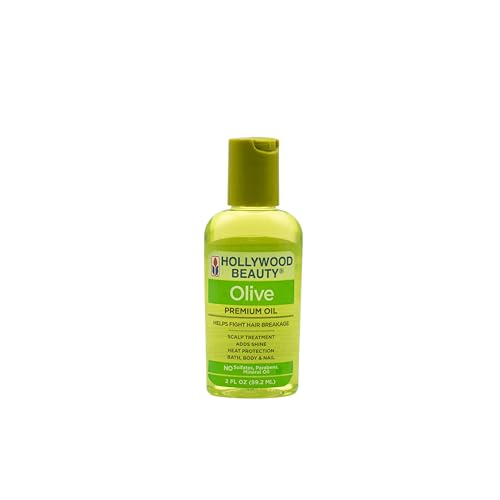 Hollywood Beauty Olive Hair Oil, 2 oz - Fights Hair Breakage, Adds Shine, Heat Protection, Moisturizes Hair & Skin, Antioxidant-Rich Beauty & Personal Care Hollywood Beauty
