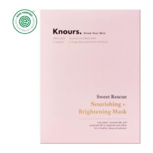 Knours. Nourishing & Hydrating Mask, Rose Water Toning Rejuvenating Facial Nourishing Clean Beauty (5 Count) Beauty & Personal Care Knours.