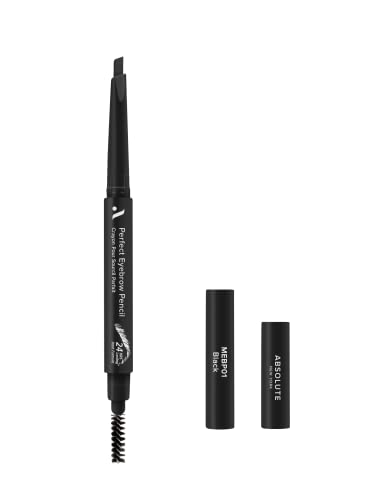 Absolute New York Perfect Eyebrow Pencil Dual-Ended To Shape, Fill, and Define Eyebrows (MEBP01 Black Hard) Beauty & Personal Care Absolute New York