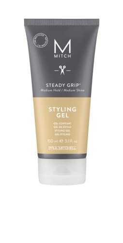 MITCH by Paul Mitchell Steady Grip Hair Gel for Men, Medium Hold & Shine, For All Hair Types, Especially Fine to Medium Hair, 5.1 fl. oz. Beauty & Personal Care MITCH