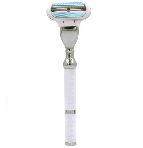 Parker Deluxe Triple Blade Razor for Women-Compatible with Gillette Venus or Gillette Mach 3 Cartridges-5.5 Inch Textured Brass Frame Handle-One Beauty and Personal Care Parker Safety Razor