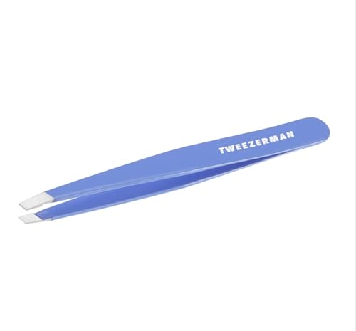 Tweezerman Stainless Steel Slant Tweezer - Eyebrow Tweezers for Women and Men (Lapis Blue) Beauty & Personal Care Tweezerman
