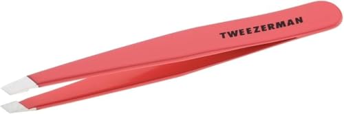 Tweezerman Stainless Steel Slant Tweezer - Eyebrow Tweezers for Women and Men (Geranium) Beauty & Personal Care Tweezerman