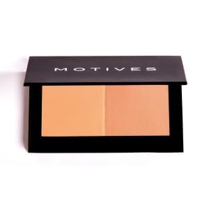 Motives® Bronzing Duo - Dual-Tone Matte & Shimmer Bronzer for Contour & Glow | Lightweight, Blendable, Long-Lasting Formula | Sun-Kissed, Natural Beauty & Personal Care Motives