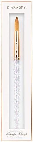 Kiara Sky Acrylic Brush #10 - Clear | 100% Pure Kolinsky | Crystal Cut Handle and Acetone Resistant Beauty & Personal Care KIARA SKY