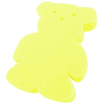 Ruilogod Child Cute Yellow Sponge Bear Shaped Bath Scrubber Shower Puff (id: 0a4 4f7 3ed 7de ea6 Beauty and Personal Care Ruilogod