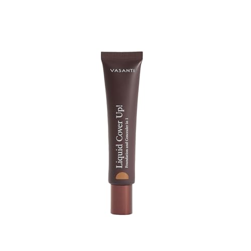 VASANTI Oil-Free Foundation & Concealer in 1 - Liquid Cover-Up (V2) - Full Matte Coverage Long Lasting Paraben-Free Vegan Friendly Makeup Beauty & Personal Care VASANTI