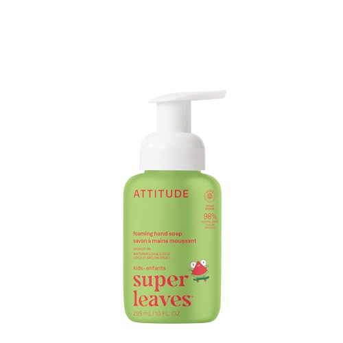 ATTITUDE Foaming Hand Soap for Kids, EWG Verified, Dermatologically Tested, Plant- and Mineral-Based Ingredients, Vegan, Watermelon & Coco, 10 Fl Oz Beauty & Personal Care ATTITUDE