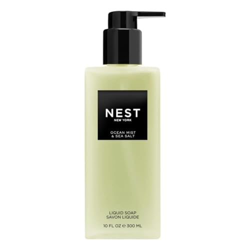 NEST New York Liquid Soap, Ocean Mist & Sea Salt - 10 fl oz - Cleanses & Nourishes Skin - Approx. 300 Pumps Per Bottle - Gluten Free & Cruelty Free Beauty & Personal Care NEST New York