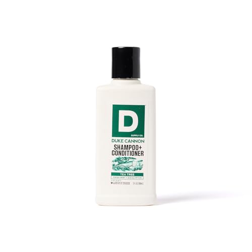 Duke Cannon Supply Co. Tea Tree 2-in-1 Shampoo and Conditioner for Men - 3 fl oz - Fresh Mint + Eucalyptus Scent - Made with Tea Tree Oil & Menthol Beauty & Personal Care Duke Cannon Supply Co.