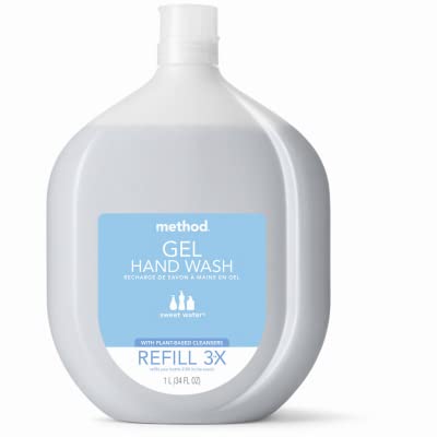 method 328104 Naturally-Derived Gel Hand Soap Refill, Sweet Water, 34-oz. - Quantity 6 Beauty & Personal Care Method
