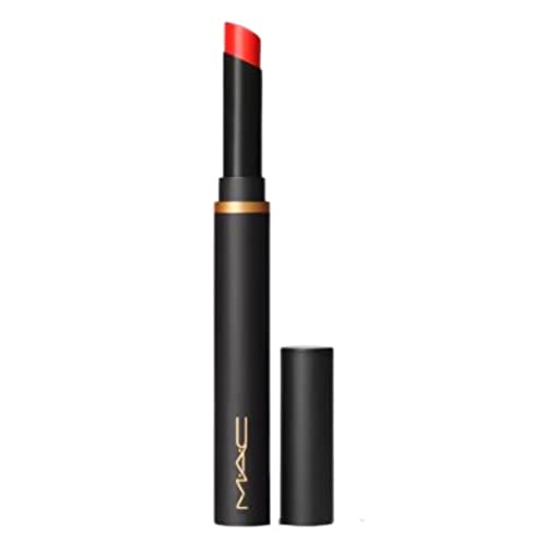 MAC Powder Kiss Velvet Blur Slim Stick Lipstick - 875 Devoted To Danger (Bright Orange Red) Beauty & Personal Care MAC