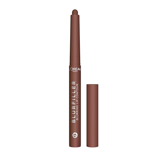 L'Oreal Paris Blurfiller Lip Liner, Lightweight, Buildable, and Sculpting Lip Pencil, Line, Define, and Contour for Fuller-Looking Lips, Mocha Mousse