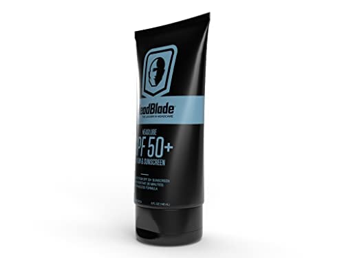 HeadBlade HeadLube SPF 50 Men's Lotion and Sunscreen - No Greasiness, Sweat Resistant, Formulated for Face, Body & Scalps - Water Resistant for 80 Beauty & Personal Care HeadBlade